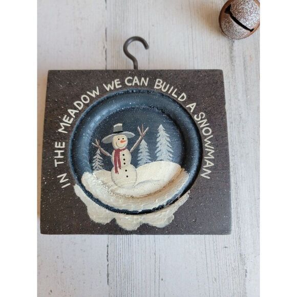 Hanging Snowman variety mini sign Bell set home wall decor - Picture 2 of 11